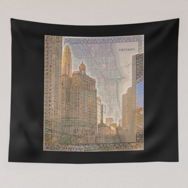 Item preview, Chicago Gold Travel Map designed and sold by purplerosemary.