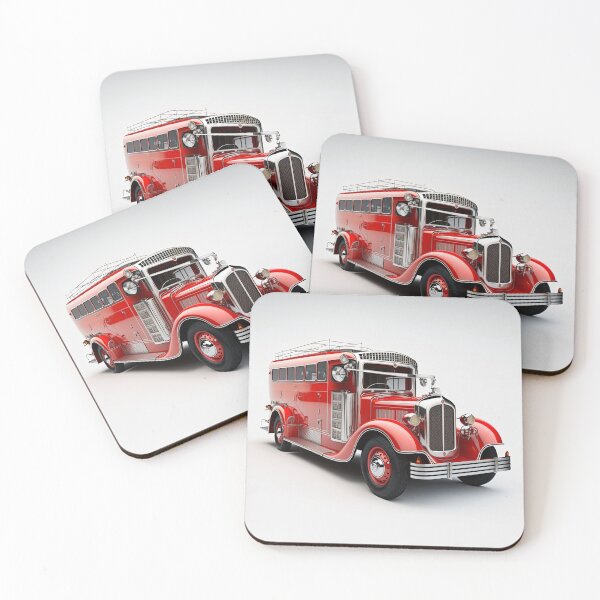 Item preview, Art Deco Fire Truck designed and sold by TheArtfulAI.