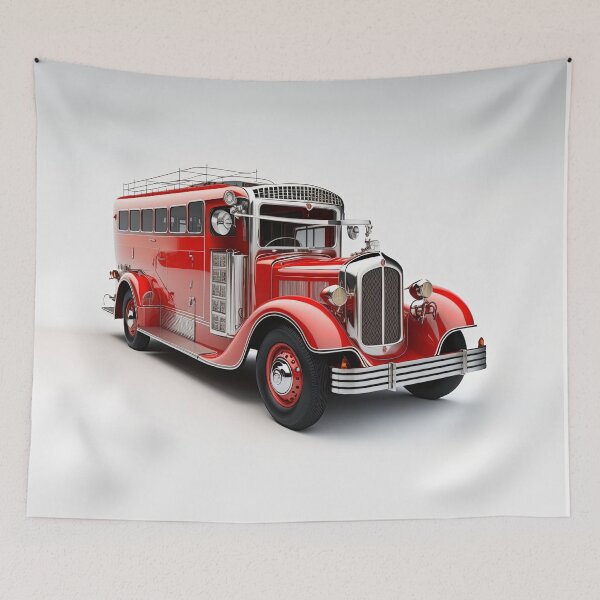 Item preview, Art Deco Fire Truck designed and sold by TheArtfulAI.