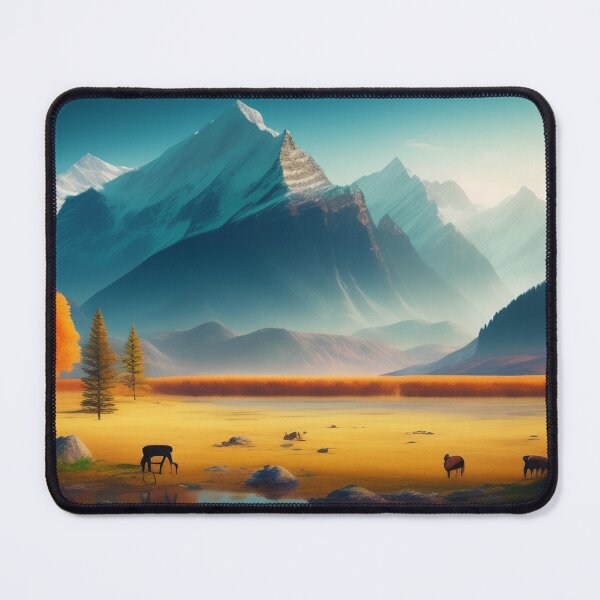 Item preview, Mountain range with strange wildlife | Beautiful Landscapes | Orinal Digital Art designed and sold by ArtworkbyEmmy.
