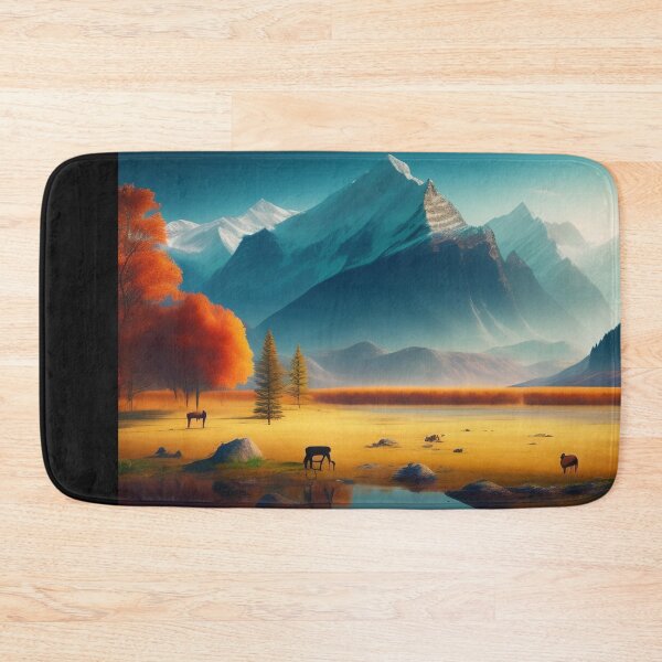Item preview, Mountain range with strange wildlife | Beautiful Landscapes | Orinal Digital Art designed and sold by ArtworkbyEmmy.