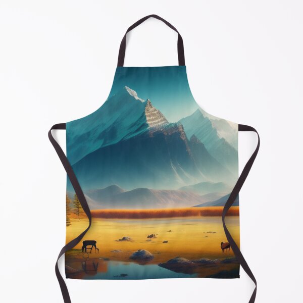Item preview, Mountain range with strange wildlife | Beautiful Landscapes | Orinal Digital Art designed and sold by ArtworkbyEmmy.