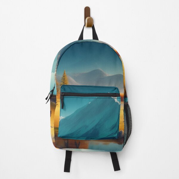 Item preview, Mountain range with strange wildlife | Beautiful Landscapes | Orinal Digital Art designed and sold by ArtworkbyEmmy.