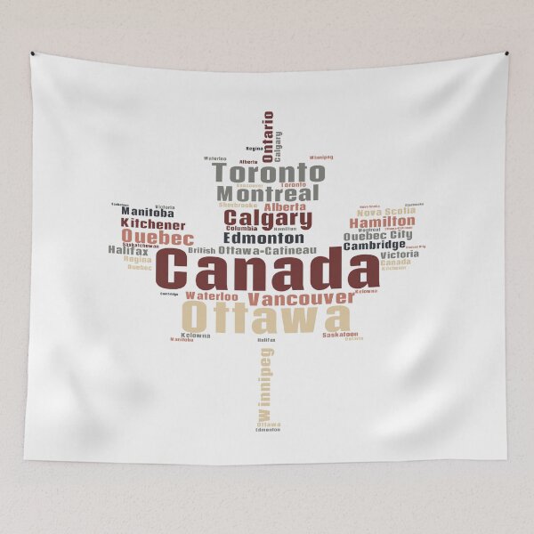 Item preview, Canada - Text Art I Maple Leaf Shape Word Cloud I Trendy Boho Color Lettering on White Background designed and sold by DigitalMandy.