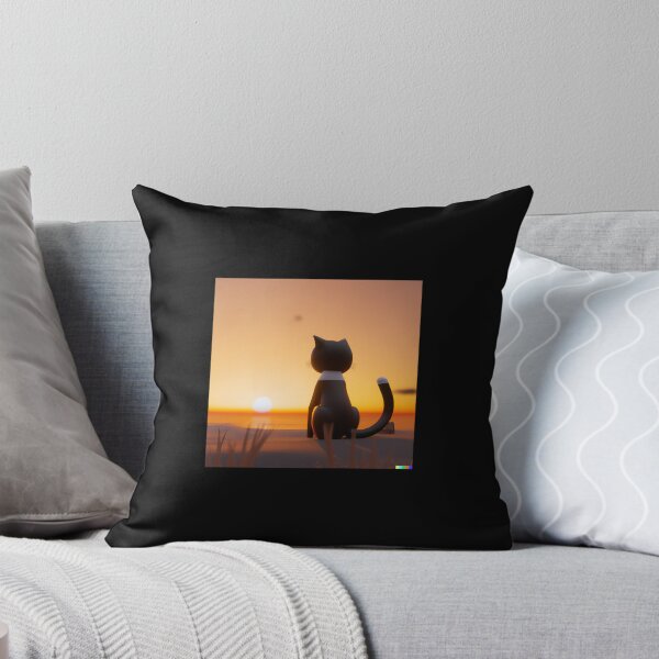 Item preview, Cat Watching Sunset designed and sold by T- VIbes ⭐ ⭐ ⭐ ⭐ ⭐.