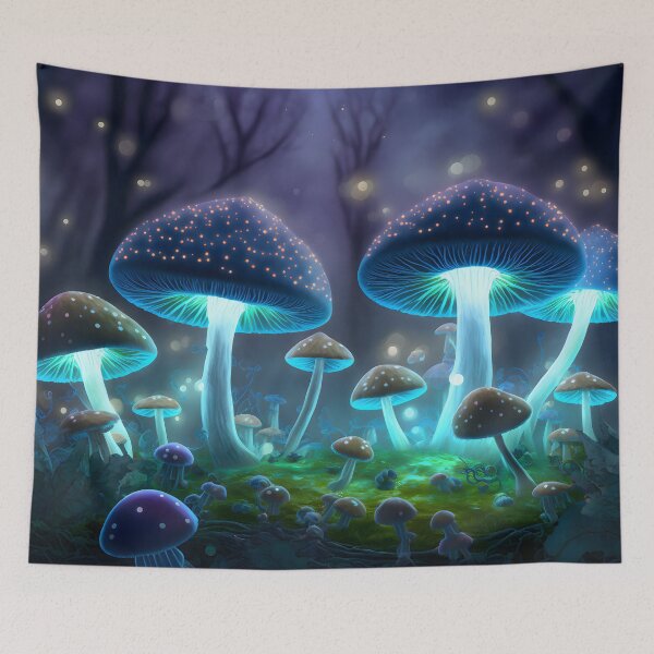 Item preview, Hongos mágicos luminiscentes en el bosque de lavanda designed and sold by FunWearVM.