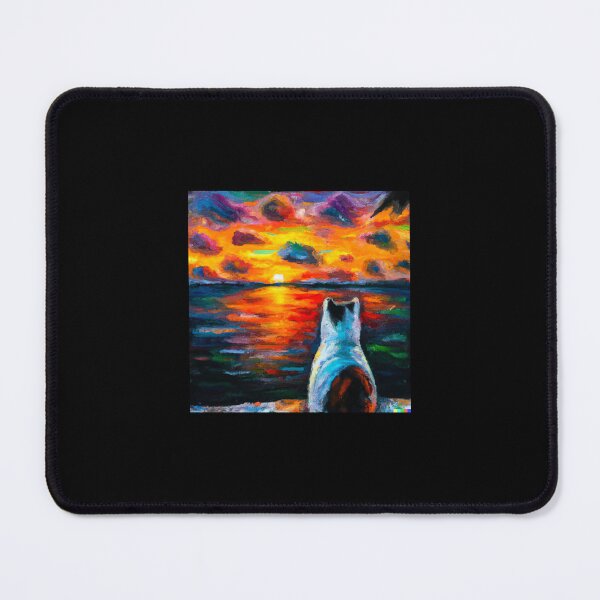 Item preview, Cat Watching Sunset designed and sold by T- VIbes ⭐ ⭐ ⭐ ⭐ ⭐.