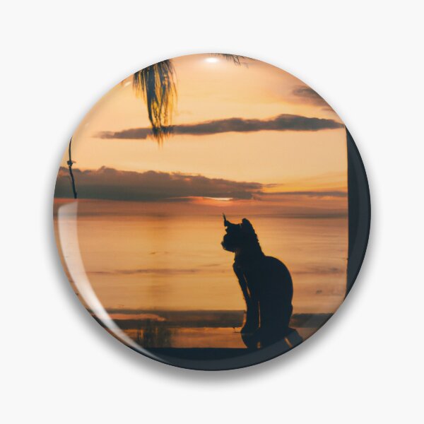 Item preview, Cat Watching Sunset designed and sold by T- VIbes ⭐ ⭐ ⭐ ⭐ ⭐.