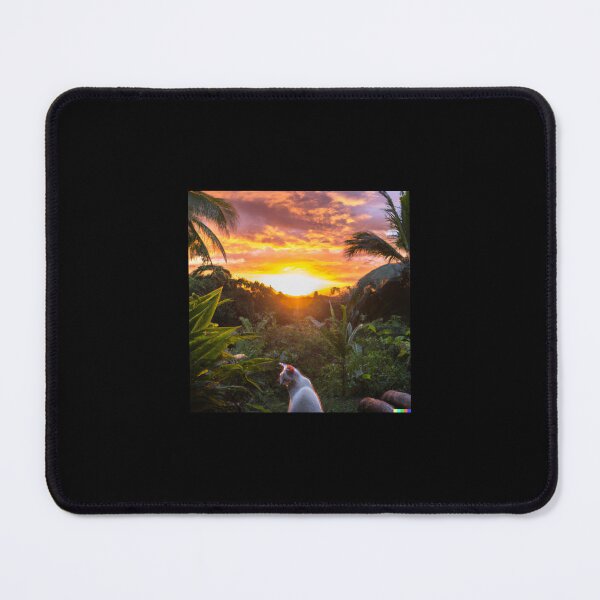 Item preview, Cat Watching Sunset designed and sold by T- VIbes ⭐ ⭐ ⭐ ⭐ ⭐.