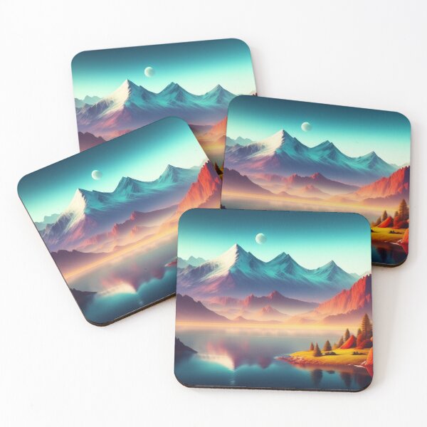 Item preview, Mountain range with strange wildlife | Beautiful Landscapes | Orinal Digital Art designed and sold by ArtworkbyEmmy.