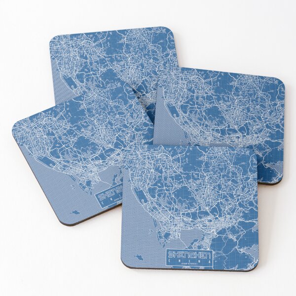 Item preview, Shenzhen City Map of Guangdong, China - Blueprint designed and sold by deMAP.