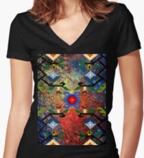etno garden Women's Fitted V-Neck T-Shirt