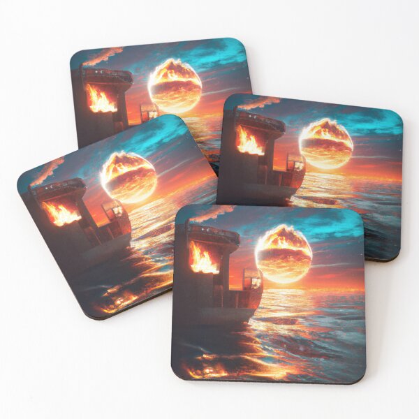Item preview, Boat in a Sea of Fire and Stars - Ocean Voyage Through the Burning Universe designed and sold by WBP Mart.