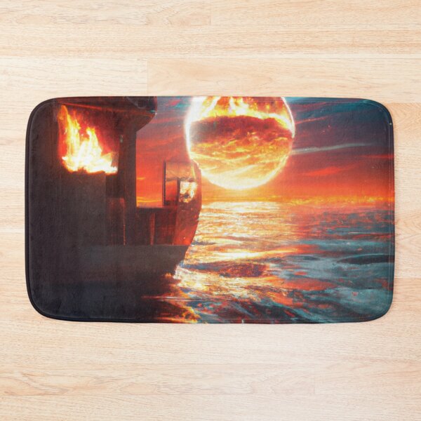 Item preview, Boat in a Sea of Fire and Stars - Ocean Voyage Through the Burning Universe designed and sold by WBP Mart.