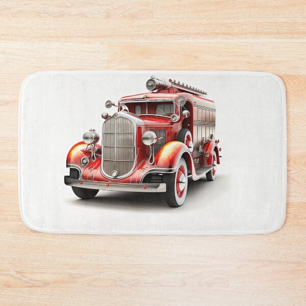 Item preview, Art Deco Fire Truck designed and sold by TheArtfulAI.