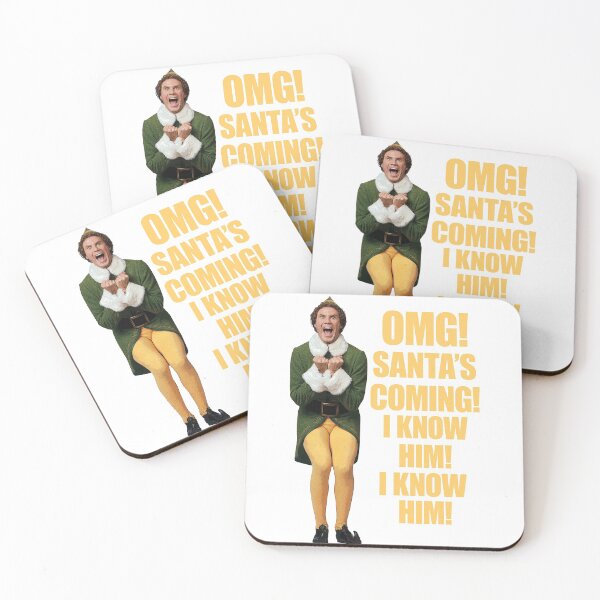 Item preview, OMG!! SANTA'S COMING I KNOW HIM!I KNOW HIM!! Elf Christmas Movie Buddy Will Ferrell yellow designed and sold by starkle.