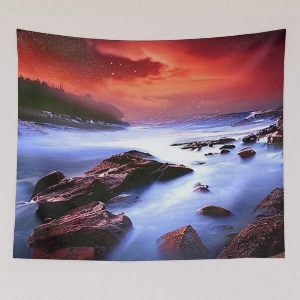 Item preview, Realistic Stairway of Flowing Water in a Starry Sky Fantasy designed and sold by D3monic.