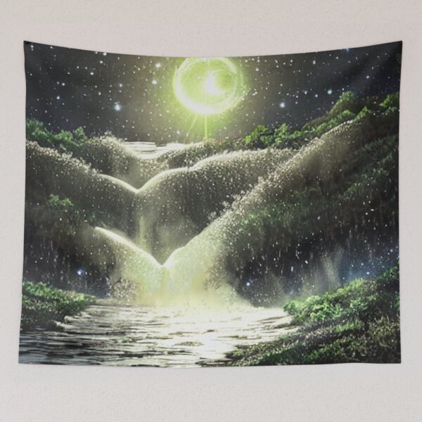 Item preview, Starry Sky Fantasy: A Stairway of Flowing Water in Realistic Design designed and sold by D3monic.