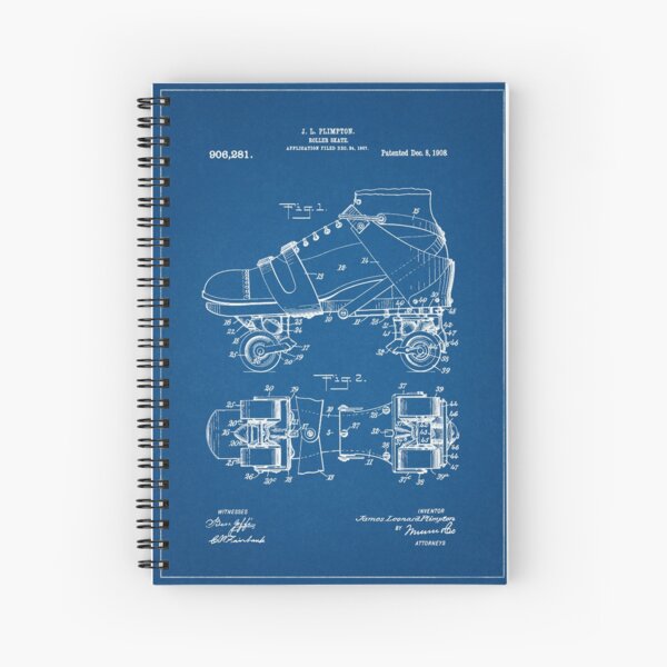 Item preview, 1908 Roller Skate Patent Art Blueprint designed and sold by Michael Kessel.