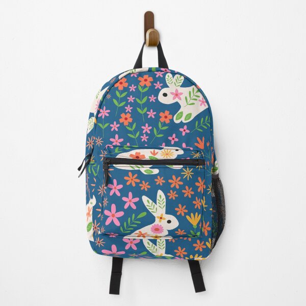 Item preview, Cute Easter Bunny Rabbits with Colorful Whimsical Flowers pattern designed and sold by Yasminepatterns .