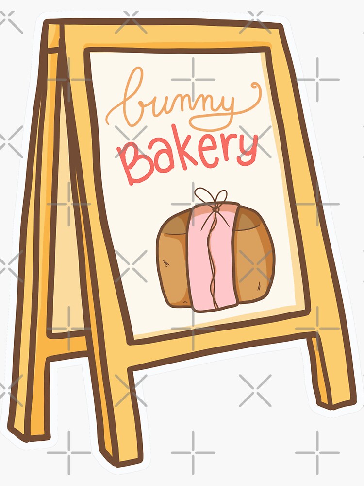 "Bunny's Bakery Collection Bunny Bakery Sign" Sticker for Sale by