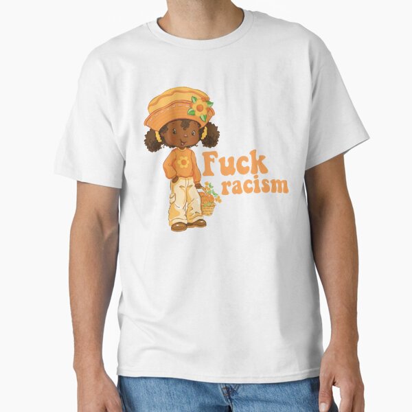 Vista previa del artículo con la obra «Orange Blossom dice ¡A la mierda con el racismo! Premium Scoop», diseñado y vendido por LivandKoDesigns.