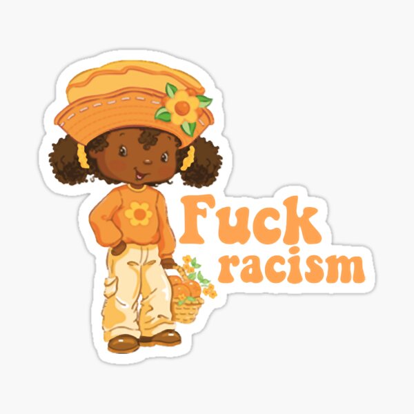 Item preview, Orange blossom says Fuck racism! Premium Scoop designed and sold by LivandKoDesigns.