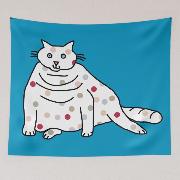 Item preview, Spotty Chonk Cat in the Magentaverse with Viva Magenta Dots designed and sold by ellenhenry.