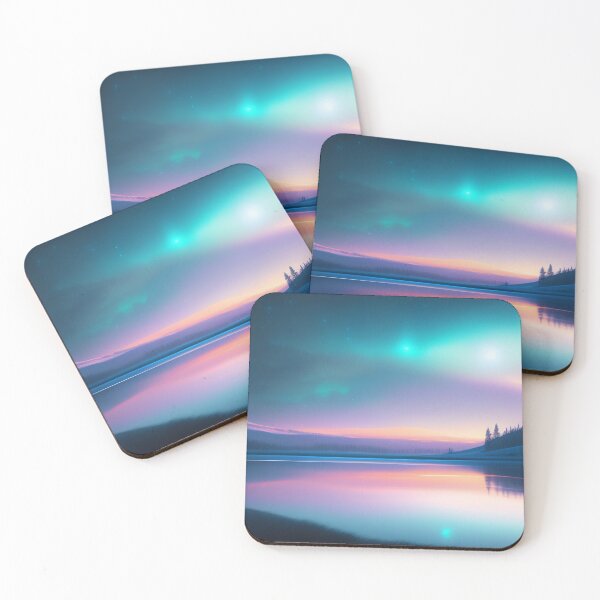 Item preview, Sparkling lake with northern lights | Beautiful Landscapes | Orinal Digital Art designed and sold by ArtworkbyEmmy.
