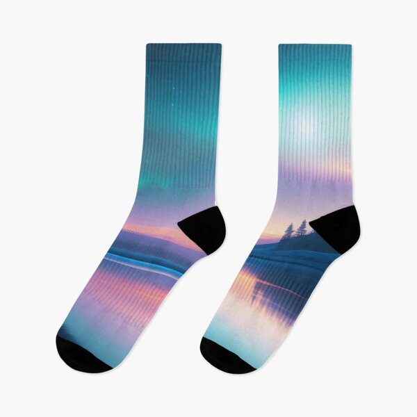 Item preview, Sparkling lake with northern lights | Beautiful Landscapes | Orinal Digital Art designed and sold by ArtworkbyEmmy.