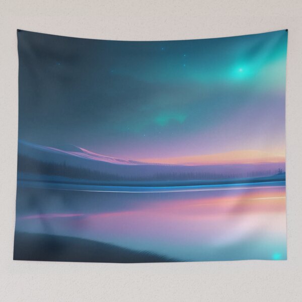 Item preview, Sparkling lake with northern lights | Beautiful Landscapes | Orinal Digital Art designed and sold by ArtworkbyEmmy.