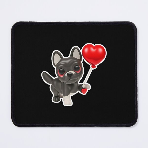 Item preview, Super cute rendered black and white dog holding a red heart balloon - perfect for Valentines Day! designed and sold by w1ckerman.