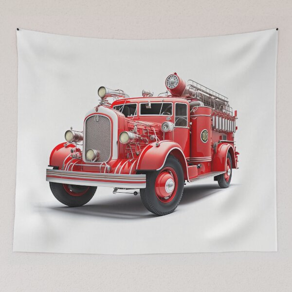 Item preview, Art Deco Fire Truck designed and sold by TheArtfulAI.