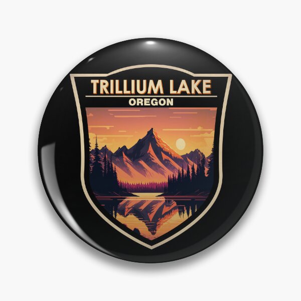 Item preview, Trillium Lake Oregon Travel Art Badge designed and sold by KrisSidDesigns.