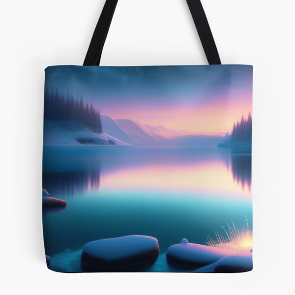 Item preview, Sparkling lake with northern lights | Beautiful Landscapes | Orinal Digital Art designed and sold by ArtworkbyEmmy.