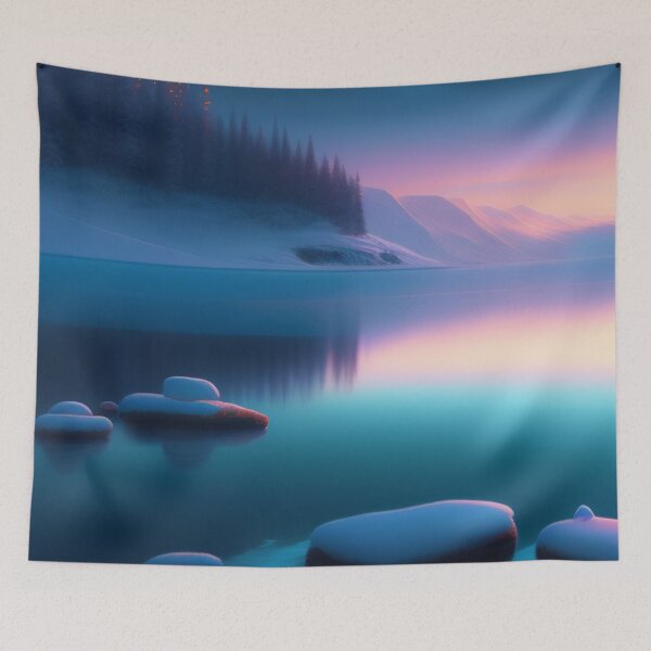 Item preview, Sparkling lake with northern lights | Beautiful Landscapes | Orinal Digital Art designed and sold by ArtworkbyEmmy.