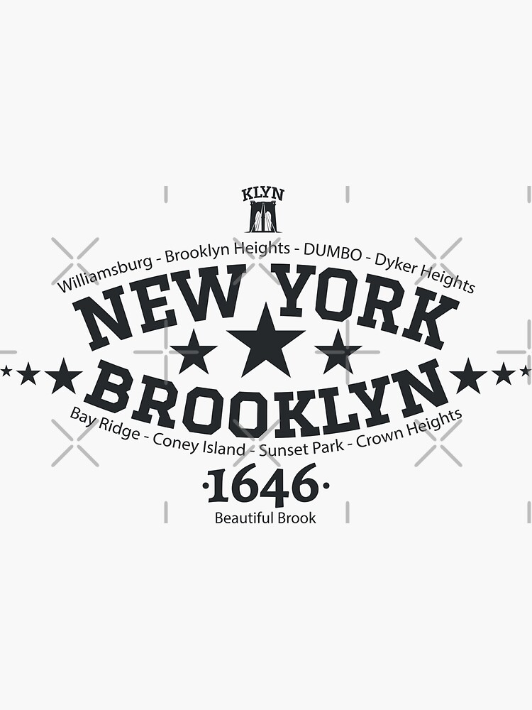"New York Brooklyn, Brooklyn lettering, Brooklyn college style logo