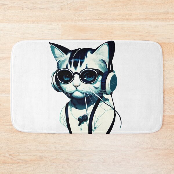 Item preview, cute baby kitty cat wearing glasses illustration 1 designed and sold by vishalraifx.