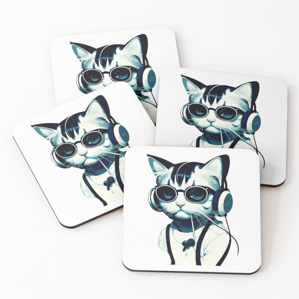 Item preview, cute baby kitty cat wearing glasses illustration 1 designed and sold by vishalraifx.