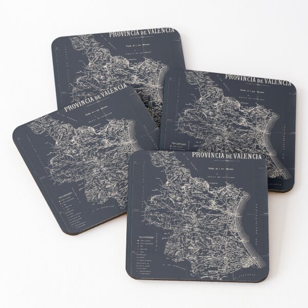 Item preview, Vintage old map of Valencia, Spain. Ancient glowing blue map of Valencia designed and sold by Long Exposure.