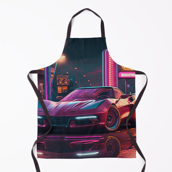 Item preview, Chevrolet Corvette C8 Super Car estacionado en una ciudad de neón designed and sold by ObiWineKenobi47.