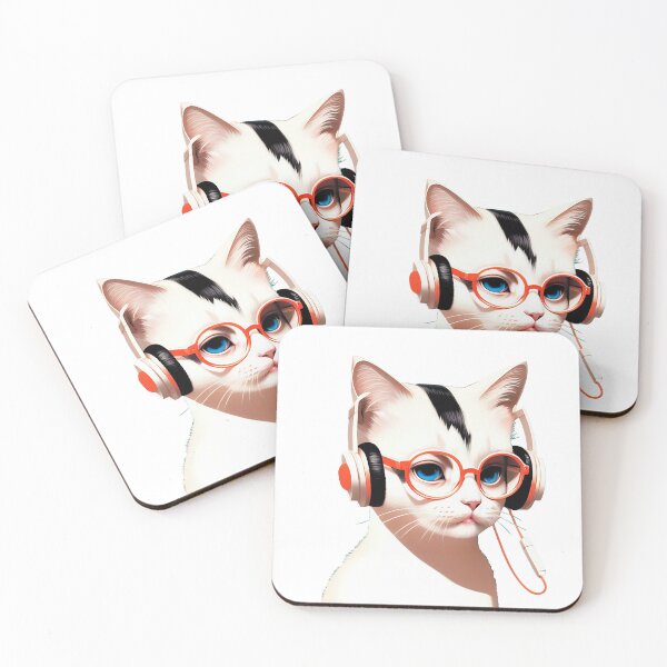 Item preview, Cute baby kitty cat wearing glasses illustration 3 designed and sold by vishalraifx.