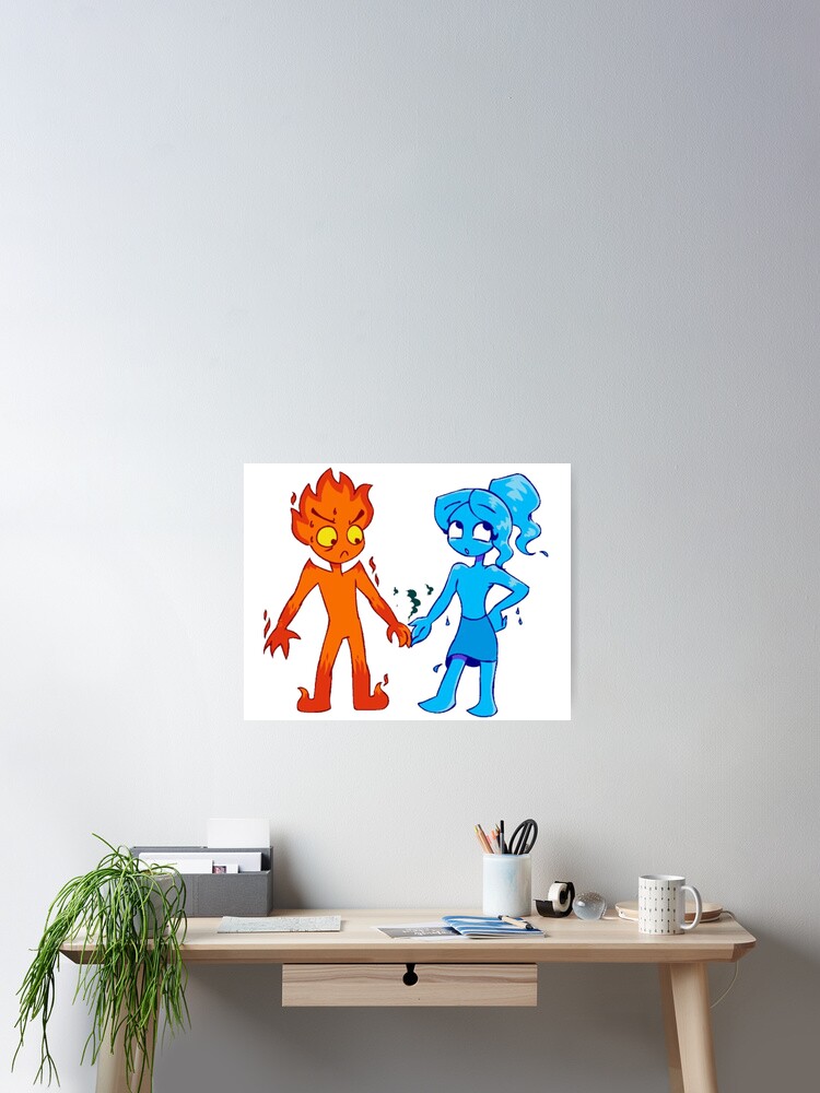 Elemental Fire boy and Water girl Poster for Sale by S-Jeffrey