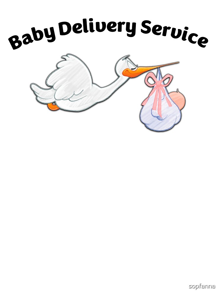 Birth stork with baby girl