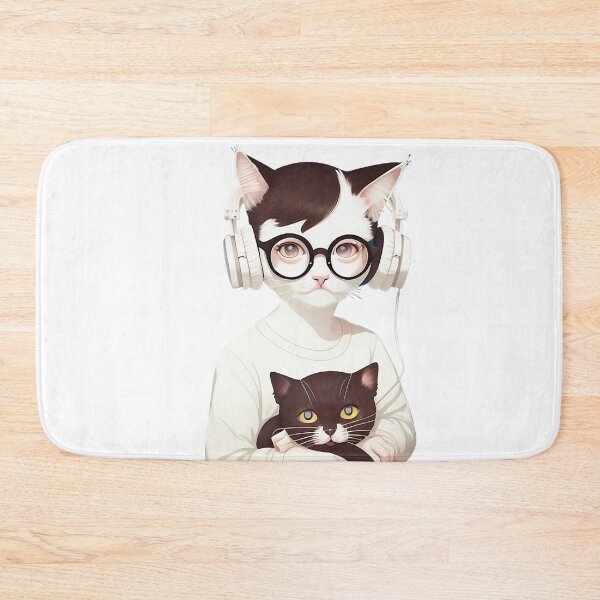 Item preview, cute baby kitty cat wearing glasses illustration 4 designed and sold by vishalraifx.