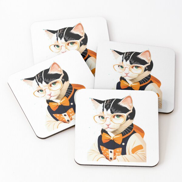 Item preview, cute baby kitty cat wearing glasses illustration 7 designed and sold by vishalraifx.