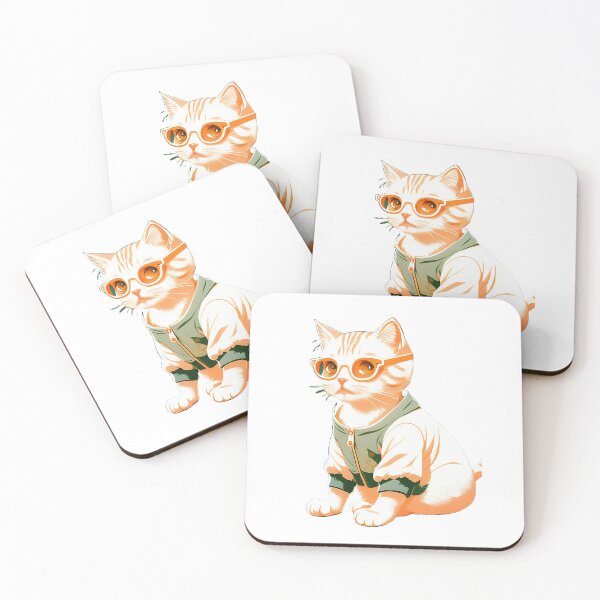 Item preview, cute baby kitty cat wearing glasses illustration 8 designed and sold by vishalraifx.