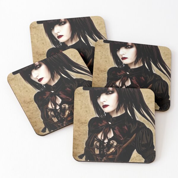 Item preview, Steampunk goth woman in black designed and sold by StedeBonnet.