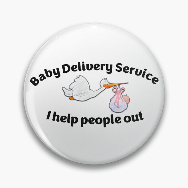 Item preview, Copy of Baby Delivery Service! I help people out! Funny midwife birth stork with baby | Version in English designed and sold by sopfanna.