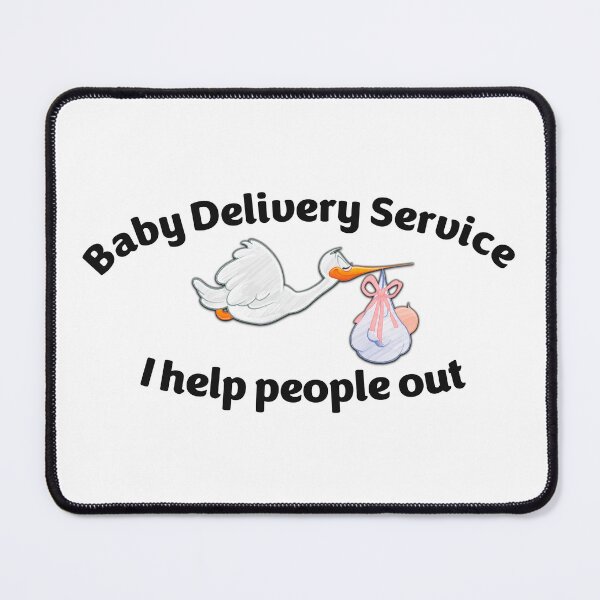 Item preview, Copy of Baby Delivery Service! I help people out! Funny midwife birth stork with baby | Version in English designed and sold by sopfanna.